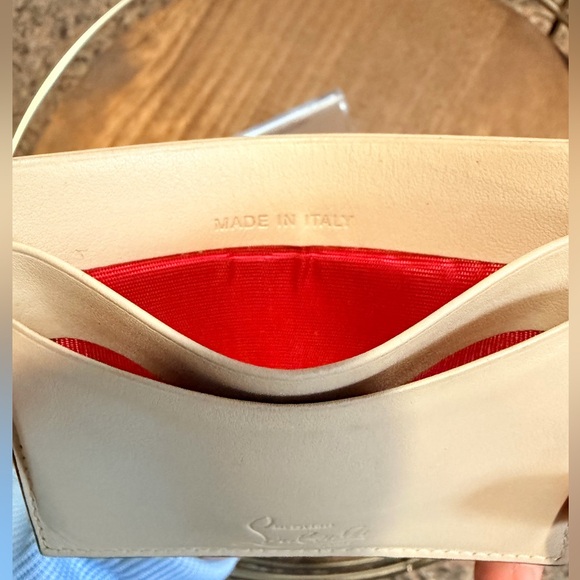 Christian Louboutin Kios Cream Multi Stud Calfskin Card Holder - Picture 5 of 6